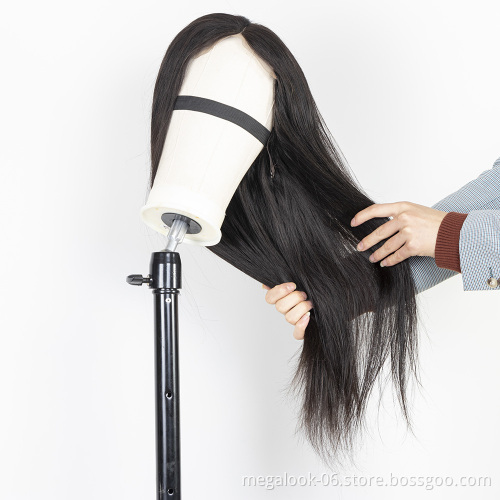 Factory Price Cuticle Aligned Virgin Hair HD Swiss Lace Frontal Wig, Indian Hair 6*6 Lace Closure Wigs For Black Women